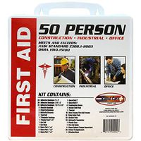 Rapid Care First Aid RC-50MAN-W 50 Person 233 Piece ANSI/OSHA Compliant First Aid Kit in Wall Mountable Poly Case