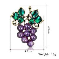 Scarf Buckle Fruit Badge Grape Brooch Pins Enamel Corsage Purple Rhinestone Daily Popular Fashion Creation Aesthetic Jewerly Design Womans Delicate Accessories