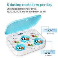 Medication Reminder, Pill Reminders, Up to 6 Times Per Day to Remind Taking Medication with No Errors, Loud Melody Alarm Medication Pill Dispensers and Reminder,Pill Organizer with Alarm