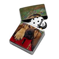 Adorable Bloodhound Puppy - Windproof Flip-Top Refillable Silver Lighter with tin Gift Box