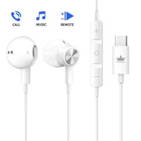 USB C Headphones,KINGONE Type C Earbuds USB C Earphones HiFi Stereo Magnetic with Mic & Volume Control Compatible with Google Pixel 3/2/XL,iPad Pro 2018,MacBook,Sony XZ2 Pro,Samsung S9 (White)