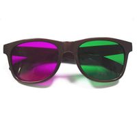Hard Plastic Green and Magenta Anaglyph 3D Glasses for Movies and Games - Family Packs (4pcs Pack)