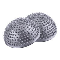 SolUptanisu Massage Balls, Semi-Circular Stone Yoga Massage Durian Ball Pilates Yoga Balls Point Roller PVC Inflatable Massage Balls Tip Fitball Fitness Exercises Balance Trainer (Silver)