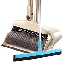 Fitlyiee Broom and Dustpan Set with Long Handle and Teeth Combo Light Weight Cleaning Tools for Home Kitchen Office Wisp and Dust Cleaner