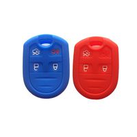 Red and Navy Blue Silicone Key Fob Case Cover Skin Key Jacket Keyless Smart Jacket Cover Protector for Ford Expedition F150 F250-350 LINCOLN Navigator