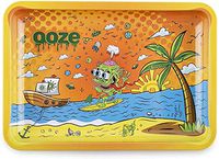 Ooze - Metal Rolling Tray - Small 7.5"x6" - Rolling Tray - Ashtray - Rolling Tobacco Tray (High Tide)