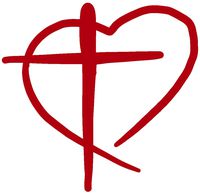 hBARSCI Heart & Cross Vinyl Decal - 5 Inches - for Cars, Trucks, Windows, Laptops, Tablets, Outdoor-Grade 2.5mil Thick Vinyl - Red