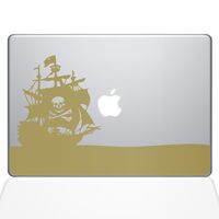 The Decal Guru Pirate Bay MacBook Decal Vinyl Sticker - 15" MacBook Pro (2015 & Older) - Gold (1153-MAC-15P-G)