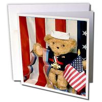 3dRose American Teddy Bear - Greeting Cards, 6 x 6 inches, set of 6 (gc_537_1)