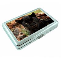 Black Panther Big Cat Animal S3 Silver Cigarette Case Metal Wallet Id Holder King & 100's 4" X 2.75" RFID Protection