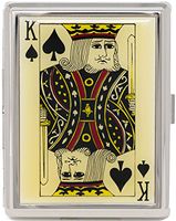 King of Spades Compact (9 Kings) Metal-Plated Cigarette Case & Stash Box