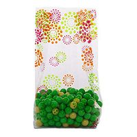 10ct Small Floral"Blooming HOT DOTS" 7x2x3" Cello Cellophane Treat Food Snack Bags nfLG -635