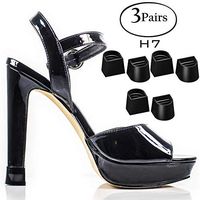 Heel Hunks Black H7 17mm 3-Pairs Heel Protectors Replacement Tip Caps for High Heel Shoes and Stiletto - Anti-Slip and for Grass - (Pack of 3)