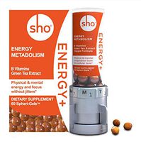 SHO 'Energy+' Kit: Vegan Energy Alert Focus Supplements | Matcha Green Tea Extract & Vitamin B Complex with Caffeine | Calm Energy Boosters for Women and Men Without Jitters | 60 Energy Gel