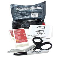 Ever Ready First Aid Bleeding Control - Basic Kit with CAT Tourniquet, Hemostatic Bandage, Compressed Gauze Dressing, Stainless Steel Trauma Shears, Gloves, Permanent Marker