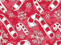 Holiday Kids - Flakes & Candy Canes 18"x417' Gift Wrap Half Ream Roll (1 roll) - Wraps -X2084H18