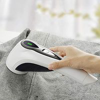 Electric Lint Remover, Rechargeable Hair Ball Trimmer, Sweater Shaver with 6-Leaf Stainless Steel Blades Defuzzer, LCD Display, with Spare Shaving Head, for Fabric Fleece Curtains Clothes