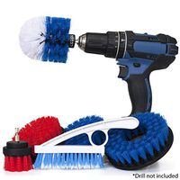 6 Piece Drill Scrub Brush Attachment Set for Shower, Tub, Tile, and Grout Cleaning - All Purpose Power Scrubber Drill Bit Brushes Medium and Stiff Also for Bathroom, Kitchen, and Floor Surfaces