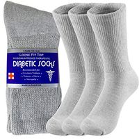Diabetic Cotton Crew Socks Health Circulatory Physicians Approved Mens Womens Grey 6 Pack 10-13