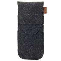 Women's Men's Eyeglass Case handmade Case for Glasses Protective Cover for Reading Glasses Spectacle Insert Case Box Pouch Pocket Portable Made of Felt Vegan Vegie (black melange)