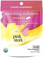 Pink Stork Morning Sickness Sweets: Ginger Raspberry Nausea Relief Hard Candy, USDA Organic + Vitamin B6, Women-Owned, 30 Hard Lozenges