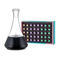 Intrepid Explorer Aromatherapy Diffuser Kit by Organic Aromas - Opulence Nebulizing Essential Oil Diffuser (Black) & The Discovery Collection of 40 Pure Essential Oils and Blends in 2 Milliliter Vials