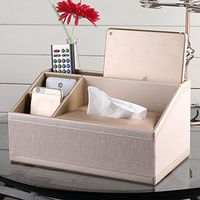 T-ZJHC Living Room Coffee Table Desktop Remote Control Storage Box Creative Home Multi-Function Tray, Beige Snowflake Fragment Trapezoid