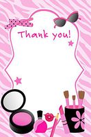30 Hot Pink Glamour Diva Girl Birthday Party Blank Thank You Cards + 30 White Envelopes
