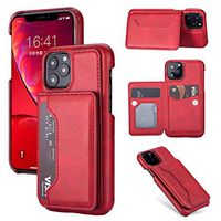 Yobby Case for iPhone 11 Pro 5.8 inch,Vintage PU Leather Red Wallet Case with Back Card Holder,Double Magnetic Clasp Stand Shockproof Bumper Protective Cover for iPhone 11 Pro 5.8 inch