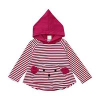 Franterd Little Boys Girls Stripe Hooded Pocket Top Kids Fall Warm A-line Pullover Blouse Coat Clothing Red