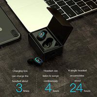 MuDella True Wireless Earbuds TWS Bluetooth Headphones V4.2 Stereo Headset with Cordless Portable Charging Box Sweatproof in-Ear Earphones Built in Microphone & Dual Speakers for Phone Calls