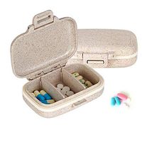 Portable Pill Box, 3 Compartments Travel Pill Organizer Daily Pill Case, Moisture Proof Small Pill Box to Hold Vitamins, 1
