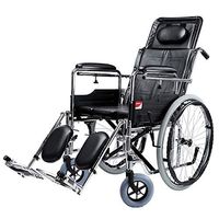 ZY Toilet Chair Folding Lightweight Wheelchairs, Portable Full Lying High Back Transit Travel Wheelchairs for Elderly Disabled Person