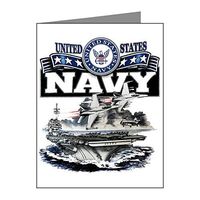 Note Card US Navy Aircraft Carrier and Jets