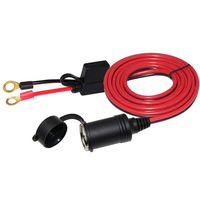SPARKING 13FT Car Female Cigarette Lighter Plug Socket to Eyelet Terminals 12V Extension Cable with 15A Fuse(13FT)