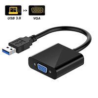 USB to VGA Adapter, USB 3.0/2.0 to VGA Adapter Multi-Display Video Converter- PC Laptop Windows 7/8/8.1/10,Desktop, Laptop, PC, Monitor, Projector, HDTV, Chromebook. No Need CD Driver. (Black)