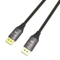 AKKKGOO 8K DisplayPort Cable 3.3ft Ultra HD DisplayPort 1.4 Male to Male Nylon Braided Cable, 7680x4320 Resolution, 8K@60Hz, 4K@144Hz, 32.4Gbps, HDP, HDCP for PC, Laptop, HDTV, DP to DP Cable (1M)