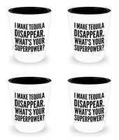 Funny Tequila Shot Glasses 4 Pack Set