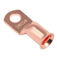 8pcs 2/0 AWG - 3/8'' Wire Lugs, UL Listed Heavy Duty Bare Copper Eyelets Tubular Ring Battery Cable Ends with 2:1 Heat Shrink Tubing Assortment Kit