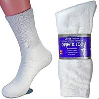 3 Pairs Therapeutic Diabetic Crew Sock for Women/Men Size 9-11, 10-13 (Womens/Men Size 9-11, White)