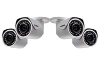 Lorex E581CB Series 5MP Indoor/Outdoor Day & Night Super HD IP Security Bullet Camera with 2.8mm F2.0 Fixed Lens, 2592x1944, IP67 Weatherproof, Color Night Vision - 4 Pack