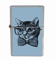 Nerd Cat Funny Flip Top Oil Cigarette Lighter
