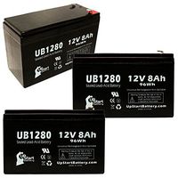 3 Pack Replacement for Tripp Lite BCPRO1400 Battery - Replacement UB1280 Universal Sealed Lead Acid Battery (12V, 8Ah, 8000mAh, F1 Terminal, AGM, SLA) - Includes 6 F1 to F2 Terminal Adapters