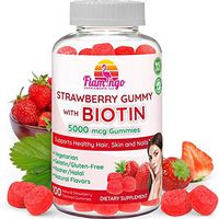 Biotin Gummies 10,000 mcg Serving for Women & Men with Non GMO Gluten Free Natural Strawberry Flavor| Vegan, Vegetarian, Kosher Halal Vitamins for Hair & Nails | 100 Gummies