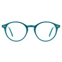 TIJN Blue Light Blocking Glasses Men Women Vintage Thick Round Rim Frame Eyeglasses ((Blue Light Blocking-Spring Hinges) Green)