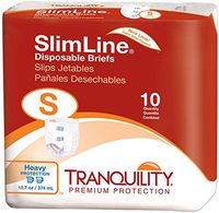 Tranquility Slimline Disposable Brief-Small, Waist or Hip 24 inch - 32 inch,Capacity 12.7oz,100/Case