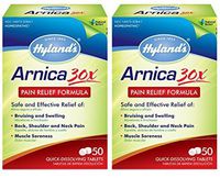 Hyland's Arnica Tablets 30X, Natural Homeopathic Relief of Bruising and Pain, 50 Count (2 Count)