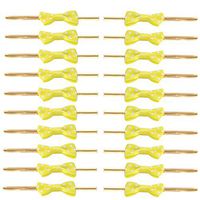 Hemoton 100pcs Colors Bow Tie Twist Lovely Cute Bow Twist Tie for Bakery Candy Lollipop Sealing Cello Bag Treat Bag(Yellow)