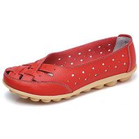 Women Shoes, Soft Lady Flats Sandal ✦◆HebeTop✦◆ Leather Ankle Casual Slipper Single Shoes Red