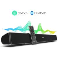 TENKER Soundbar for TV, 32-inch 4 Speakers Wired and Wireless Bluetooth 2-Channel Optical Soundbar, Home Theater Speakers for TV (Surround Sound, Remote Control, Wall Mountable)